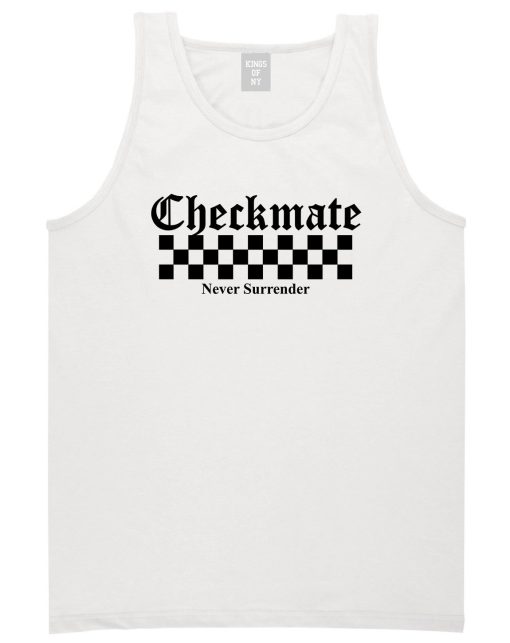 Checkmate Never Surrender Chess Mens Tank Top T-Shirt - Image 2