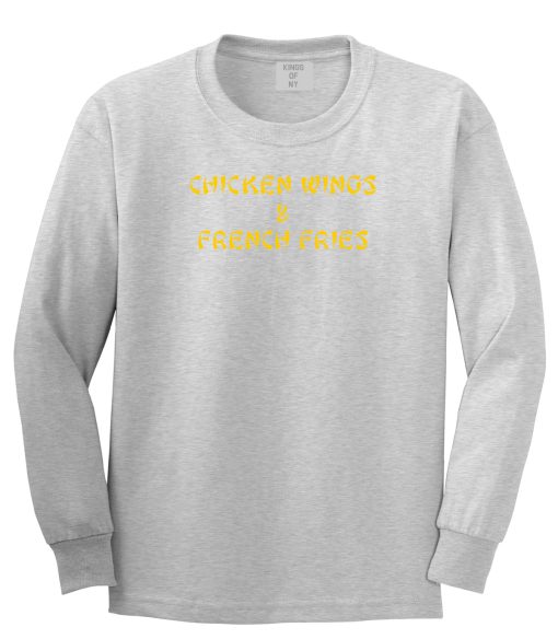 Chicken Wings And French Fries Long Sleeve T-Shirt - Image 3