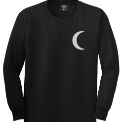 Crescent Moon Chest Mens Long Sleeve T-Shirt
