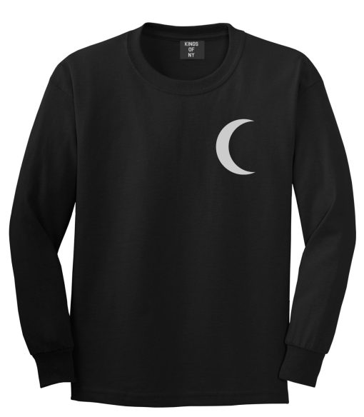 Crescent Moon Chest Mens Long Sleeve T-Shirt