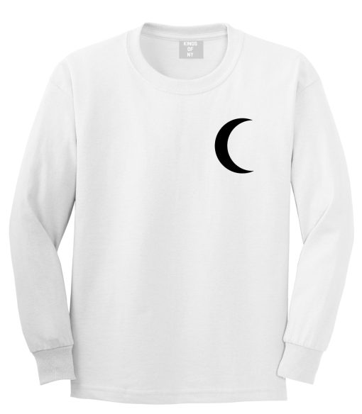 Crescent Moon Chest Mens Long Sleeve T-Shirt - Image 2