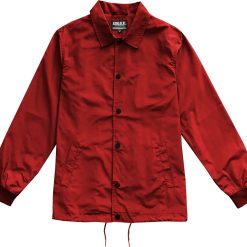 Crimson Red Mens Windbreaker Coaches Jacket