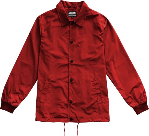Crimson Red Mens Windbreaker Coaches Jacket