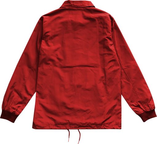 Crimson Red Mens Windbreaker Coaches Jacket - Image 2