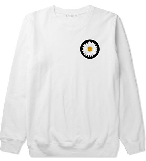 Daisy Flower Chest Mens Crewneck Sweatshirt - Image 2
