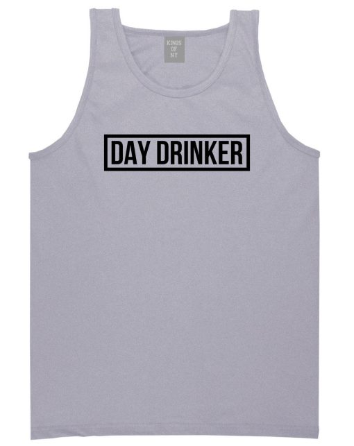 Day Drinker Box Logo Mens Tank Top Shirt - Image 3
