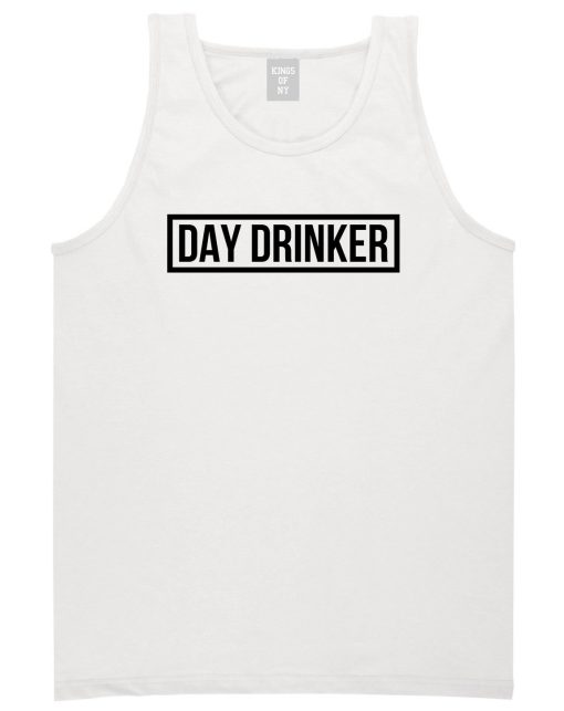 Day Drinker Box Logo Mens Tank Top Shirt - Image 2