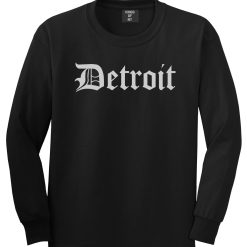 Detroit Old English Mens Long Sleeve T-Shirt
