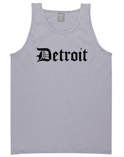 Detroit Old English Mens Tank Top T-Shirt - Image 3