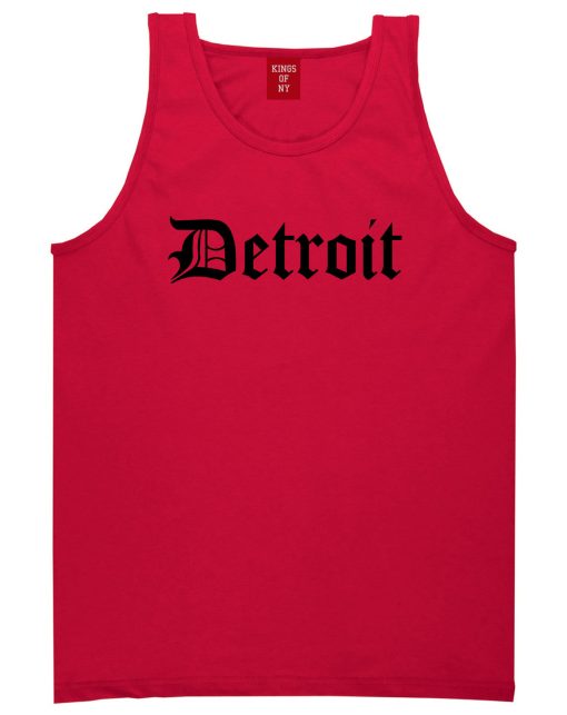 Detroit Old English Mens Tank Top T-Shirt - Image 4