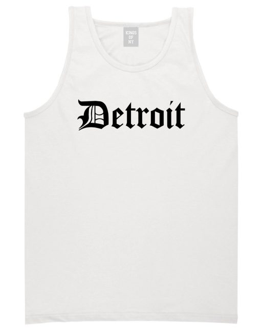 Detroit Old English Mens Tank Top T-Shirt - Image 2