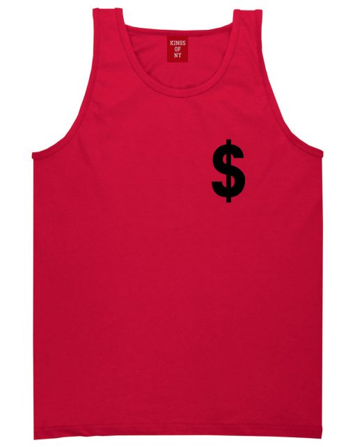 Dollar Sign Simple Chest Mens Tank Top Shirt - Image 4
