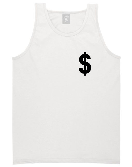 Dollar Sign Simple Chest Mens Tank Top Shirt - Image 2