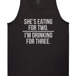 Drinking For Three Funny Pregnancy Announcement Mens Tank Top T-Shirt