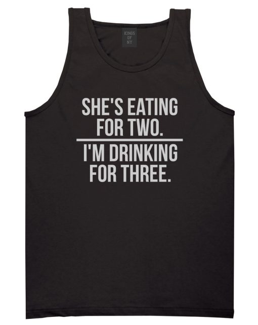 Drinking For Three Funny Pregnancy Announcement Mens Tank Top T-Shirt