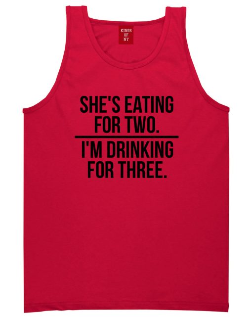 Drinking For Three Funny Pregnancy Announcement Mens Tank Top T-Shirt - Image 4