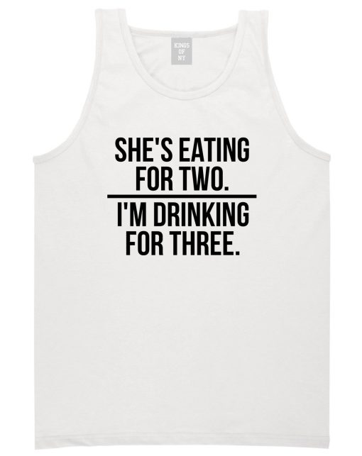 Drinking For Three Funny Pregnancy Announcement Mens Tank Top T-Shirt - Image 2