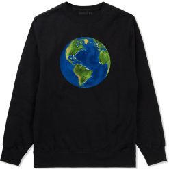 Earth Globe Mens Crewneck Sweatshirt