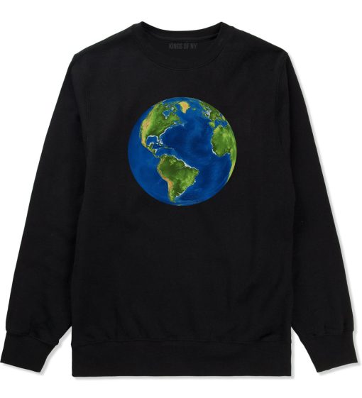 Earth Globe Mens Crewneck Sweatshirt