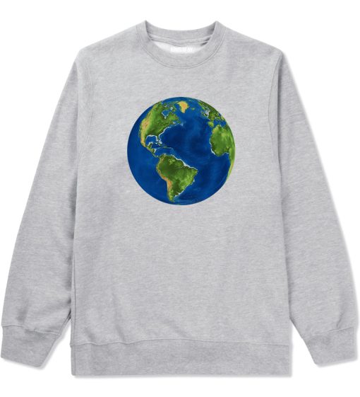 Earth Globe Mens Crewneck Sweatshirt - Image 3