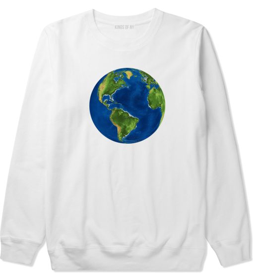 Earth Globe Mens Crewneck Sweatshirt - Image 2