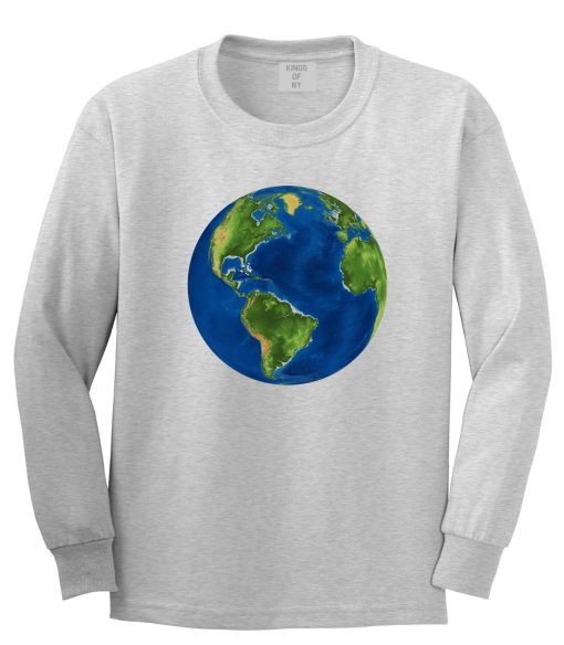 Earth Globe Mens Long Sleeve T-Shirt - Image 3