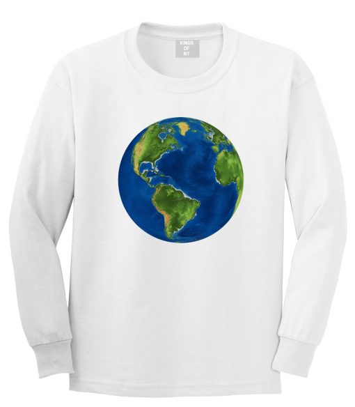 Earth Globe Mens Long Sleeve T-Shirt - Image 2