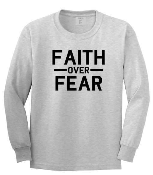 Faith Over Fear Mens Long Sleeve T-Shirt - Image 3