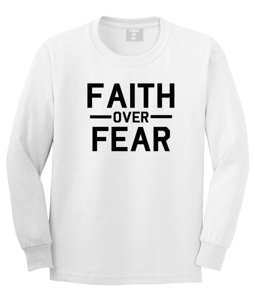 Faith Over Fear Mens Long Sleeve T-Shirt - Image 2