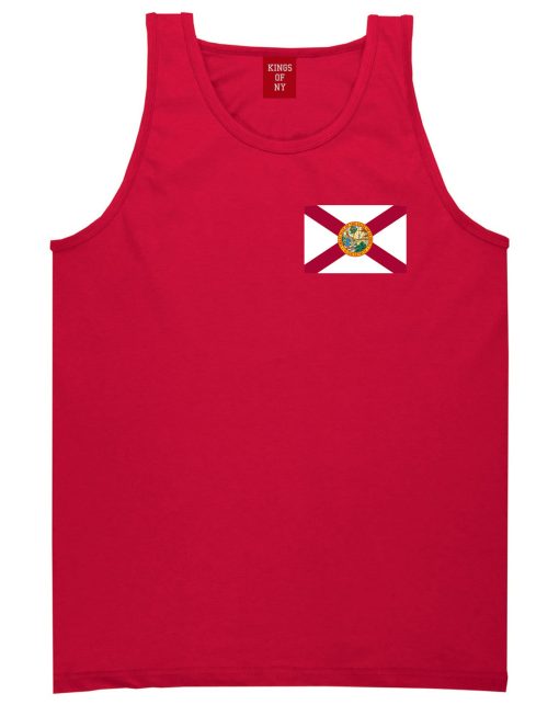 Florida State Flag FL Chest Mens Tank Top T-Shirt - Image 4