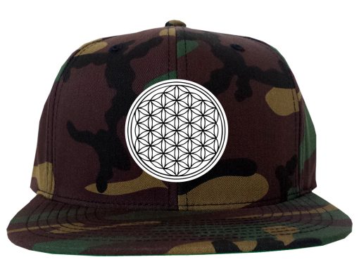 Flower Of Life Chest Mens Snapback Hat - Image 5