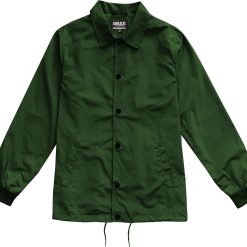 Green Mens Windbreaker Coaches Jacket