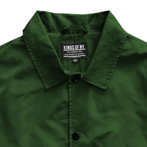 Green Mens Windbreaker Coaches Jacket - Image 3