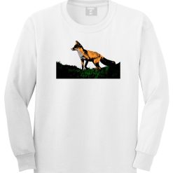Fox In The Grass Painted Art Long Sleeve T-Shirt