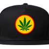 Ganja Green Weed Leaf Chest Mens Snapback Hat