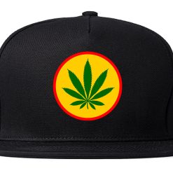 Ganja Green Weed Leaf Chest Mens Snapback Hat