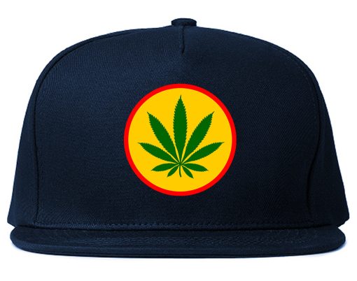 Ganja Green Weed Leaf Chest Mens Snapback Hat - Image 2