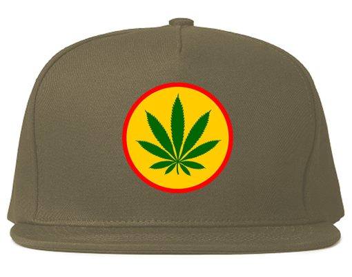 Ganja Green Weed Leaf Chest Mens Snapback Hat - Image 3