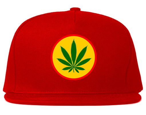 Ganja Green Weed Leaf Chest Mens Snapback Hat - Image 4