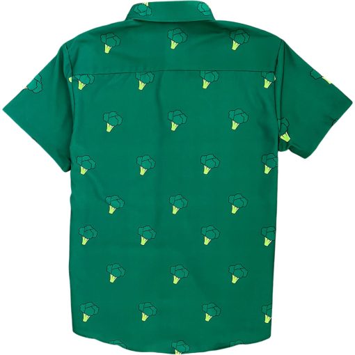 Green Broccoli Men’s Short Sleeve Button Down Shirt - Image 2