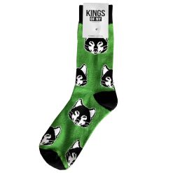 Green Wolf Animal Mens Cotton Socks