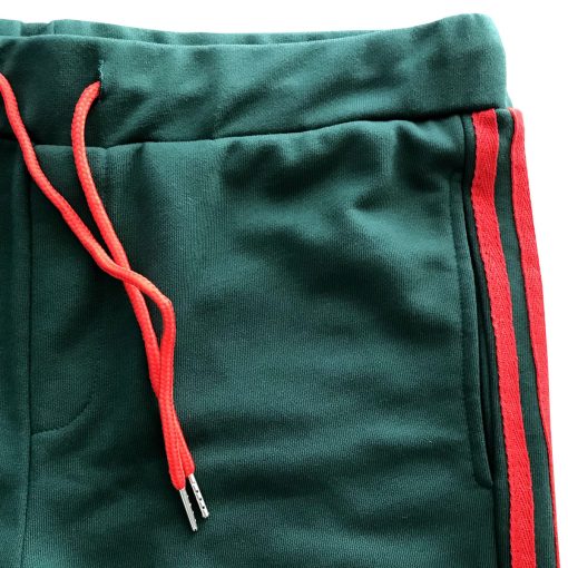 Green with Red Stripes Skinny Fit Jogger Sweatpants - Image 4