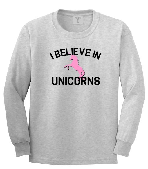 I Believe In Unicorns Mens Long Sleeve T-Shirt - Image 3