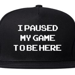 I Paused My Game To Be Here Gamer Mens Snapback Hat
