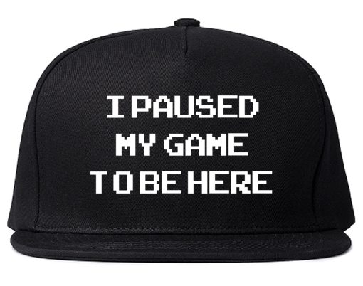I Paused My Game To Be Here Gamer Mens Snapback Hat