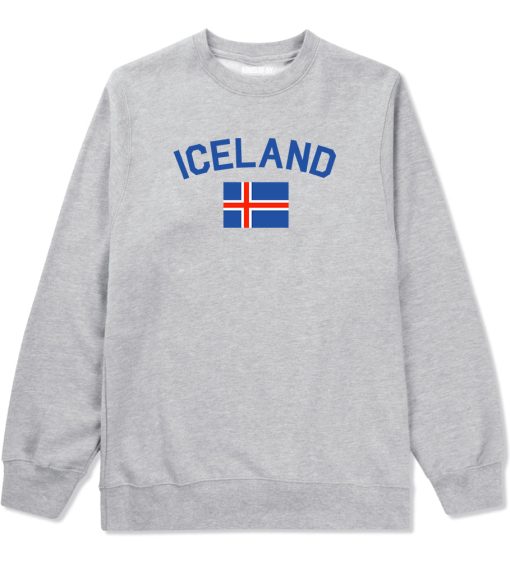 Iceland With Icelandic Flag Souvenir Mens Crewneck Sweatshirt - Image 3