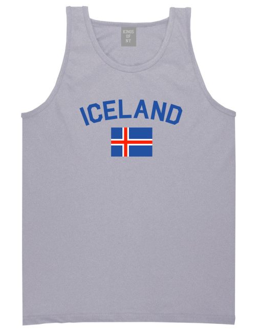 Iceland With Icelandic Flag Souvenir Mens Tank Top Shirt - Image 3