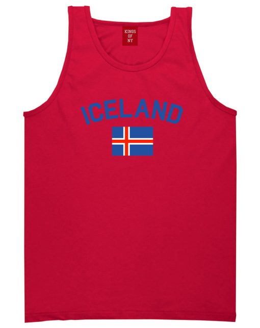 Iceland With Icelandic Flag Souvenir Mens Tank Top Shirt - Image 4