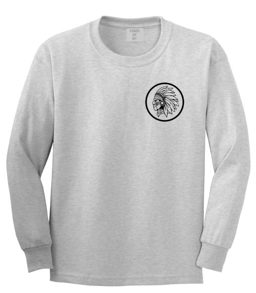 Indian Native Headdress Long Sleeve T-Shirt - Image 3