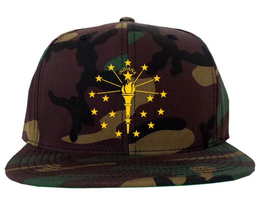 Indiana State Flag Outline Mens Snapback Hat - Image 6